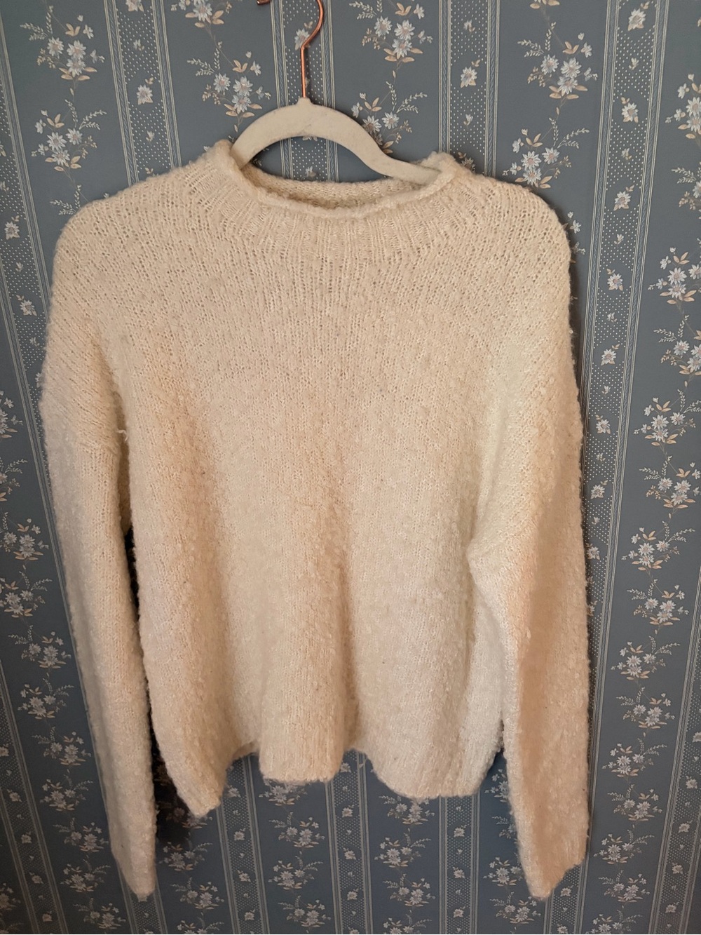 J. Crew Cream fuzzy rollneck Sweater